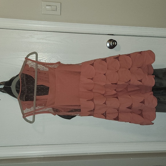 RED VALENTINO Sleeveless Scalloped Georgette Minidress, Pink Confetto Size 44 - Picture 3 of 3